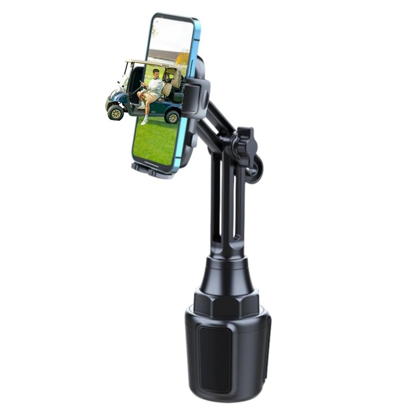 YKI Golf Cart Phone Holder with Adjustable Long Arm, Cup Phone Holder for Golf Cart, Car, Truck, SUVs, Golf Cart Cup Phone Mount for All 4-7 inches Smartphones