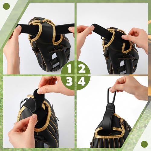 Adjustable Baseball Glove Clip for Hanging Bags - Black