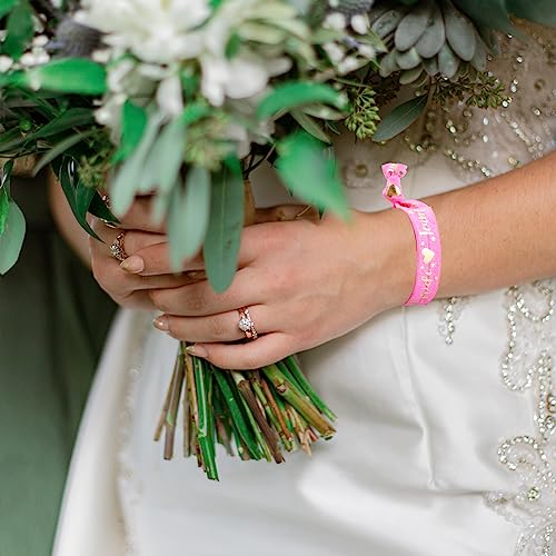 Hen Party Wristbands Set - 1 White Bride & 10 Pink Team Bride