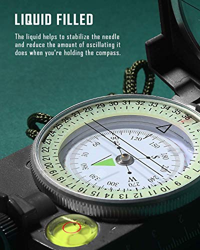 Multifunctional Tactical Survival Military Compass - Black