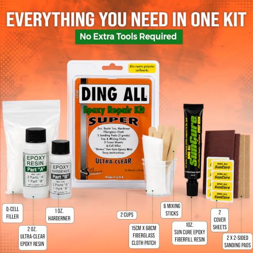 Super Epoxy Repair Kit for Surfboards - 3 oz Ding All Epoxy Resin