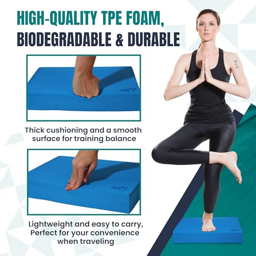 High-Density Balance Pad - Large Blue TPE Foam for Core Strength