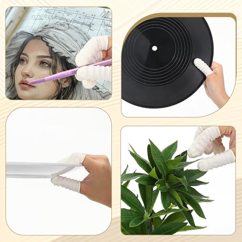 100 Pcs Disposable Silicone Finger Cots - Medium Protective Fingertips - White