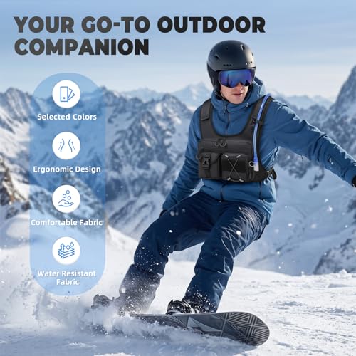 Lightweight Hydration Vest Backpack with 2.0L Bladder - Black V2