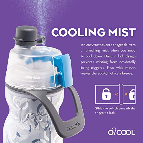 O2COOL Mist 'N Sip 20 oz Sports Water Bottle with Misting Function - Ombre Prism Green