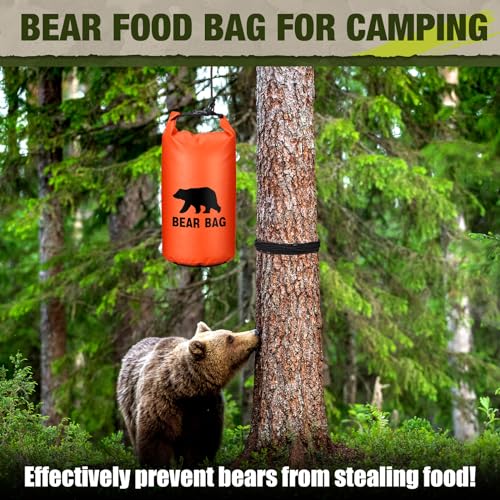 Foilswirl 20L Bear Food Hanging Bag for Camping Ultralight Waterproof Orange