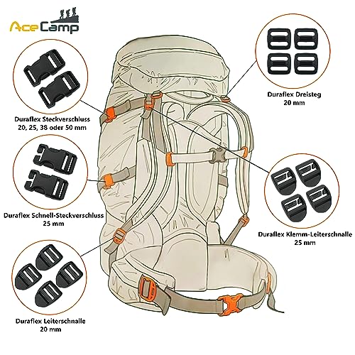 25mm Tension Locks - Durable Plastic Adjusters for Straps - 4 Pieces