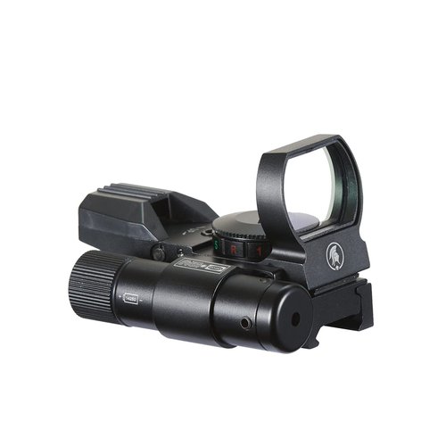 Lancer Tactical 1X22X33 Reflex Sight Red Dot Sight Red Green 4 Reticle Optics with Green Laser for 20mm Rail