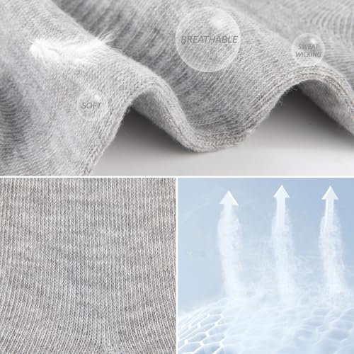 Heatuff Women's Ankle Quarter Socks 9 Pairs - Black, White, Grey | Thin Casual Athletic Gym Crew Socks