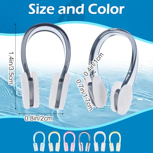 10 PCS Waterproof Swim Nose Clips - Bright Colors for Kids & Adults