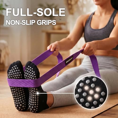 Women's Non-Slip Pilates Grip Socks - 5 Colors Available