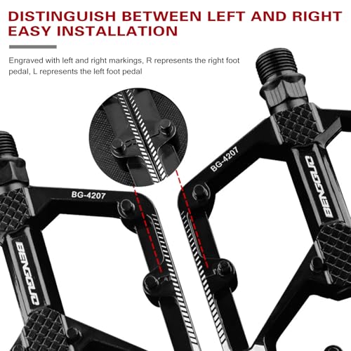DINTSTYLE Road Bike Pedals, 9/16" Sealed Bearings, Universal Fit, 20 Pins, Waterproof