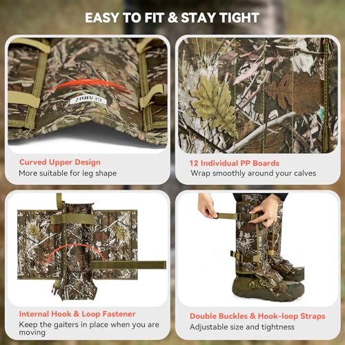 Durable Snake Gaiters for Men/Women - Camo Snake Bite Guards