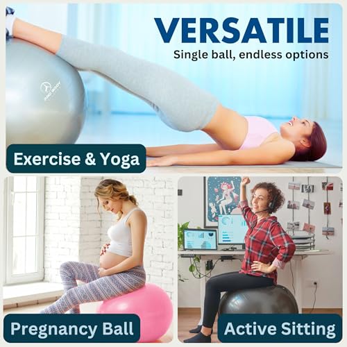 Gym-Grade Pilates Yoga Ball - Sizes 45 to 85 cm, 880 lb Capacity