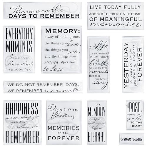 Memorial Family Quotes Epoxy Stickers - Clear & Black, 12 Pack