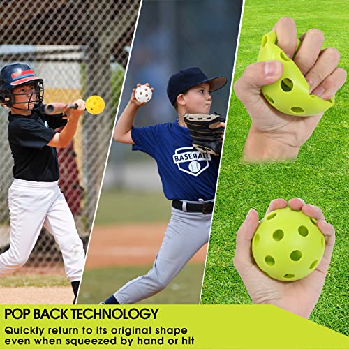 Avesfer 9'' Plastic Practice Baseballs - White 6 Pack Hollow Soft Training Balls