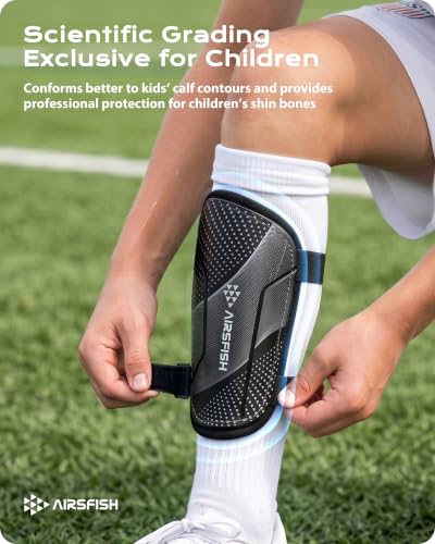 Kids Soccer Shin Guards CE Certified Impact Protection with Adjustable Straps