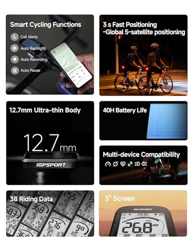 BSC100MAX GPS Bike Computer - 3-Inch Waterproof Wireless Cycling Device