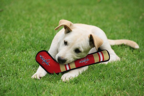 Pets First NHL Washington Capitals Hockey Stick Dog Toy - Tough Nylon Squeaker, 16 Inch, Licensed Sports Pet Toy