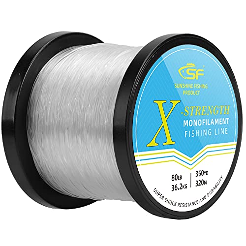 SF X-Strength Monofilament Fishing Line - Clear, 80LB, 0.035in, 350 Yds