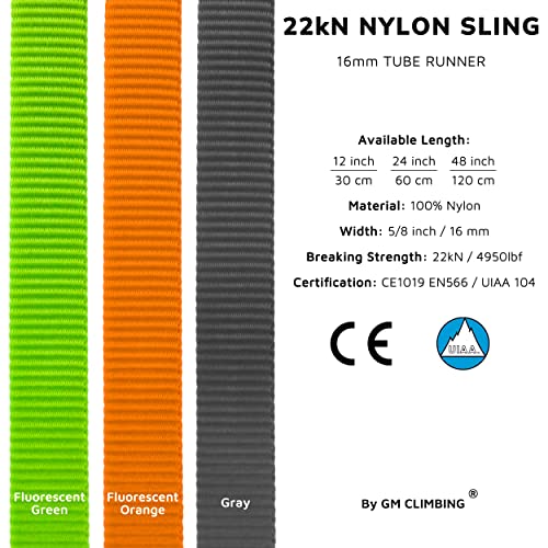 16mm Nylon Sling Runner - 22kN - Gray - 60cm / 24inch