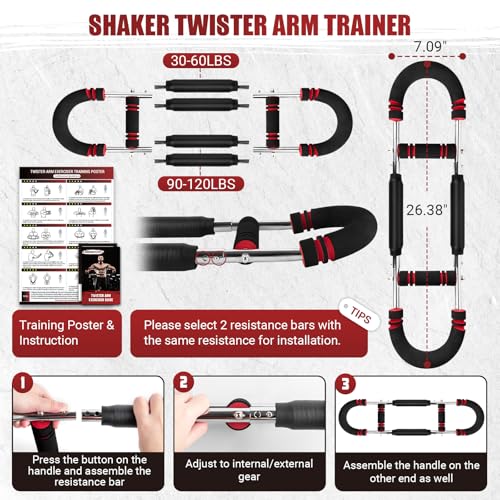 Adjustable Twister Arm Trainer - 30-120 lbs Resistance - Red