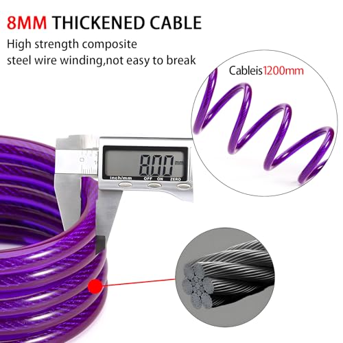 Keyless Combination Bike Cable Lock - Purple