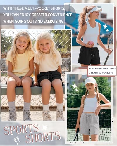 Girl's Elastic Waist Athletic Shorts - 3 Pack