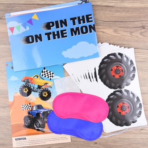 Truck Pin The Tail Game with 30 Tyres - Party Supplies