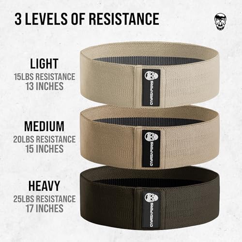 Gymreapers Nude Hip Resistance Bands Set for Booty & Hip Workouts - Non Slip, 3 Levels