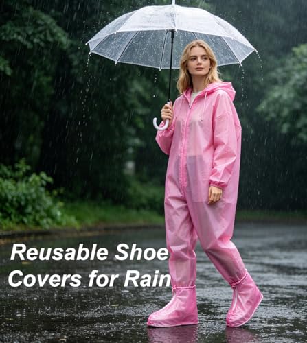 Reusable Waterproof Shoe Covers for Outdoor Use - Large Blue