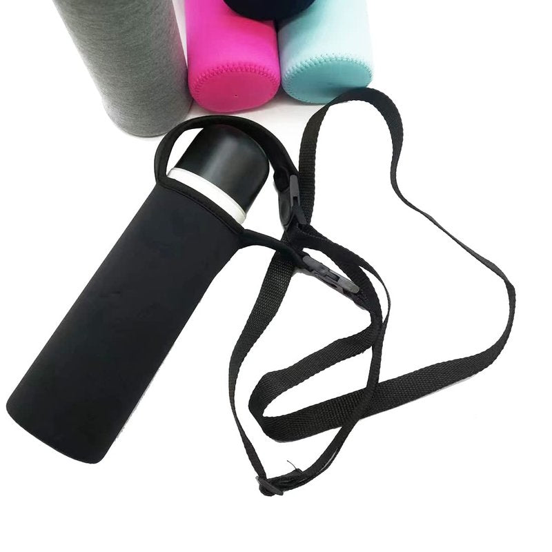 TuNan 4 PCS Water Bottle Carrier with Shoulder Strap 16oz-21oz, Neoprene Sleeve Cup Holder Pouch with Carrying Handle for All Portable Sport Water Bottle -4 Colors