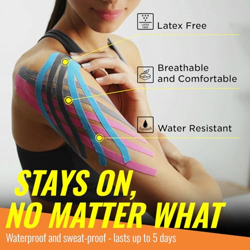 Kinesiology Tape Strips 60 Precut Elastic Athletic Muscle Support