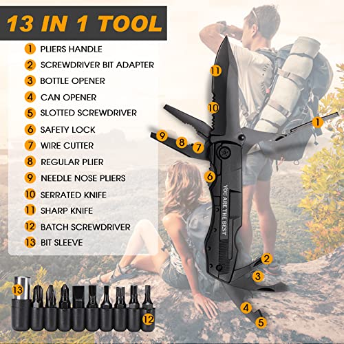 HEIBOSO A-LUXURY Gift Set for Men - 6-in-1 Stainless Steel Tumbler, Multi-Tool Knife, LED Gloves & Pen, Keepsake Box - Last Minute Birthday, Father's Day, Anniversary Gift for Dad & Husband