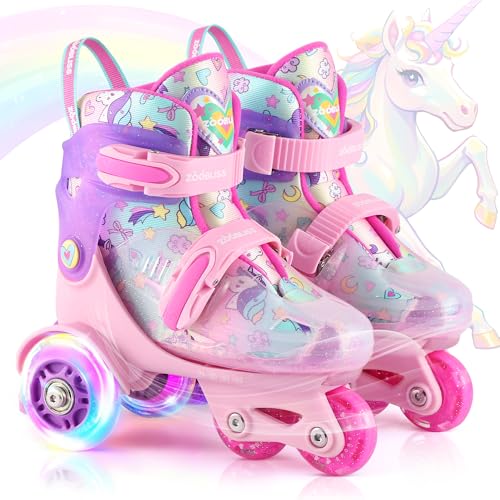 Kids Roller Skates for Boys & Girls, Adjustable Toddler | Tri-Wheel
