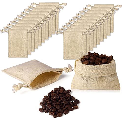 20-Piece Cotton Drawstring Bags - 3x3.7 Inch Small Jewelry & Spice Pouches