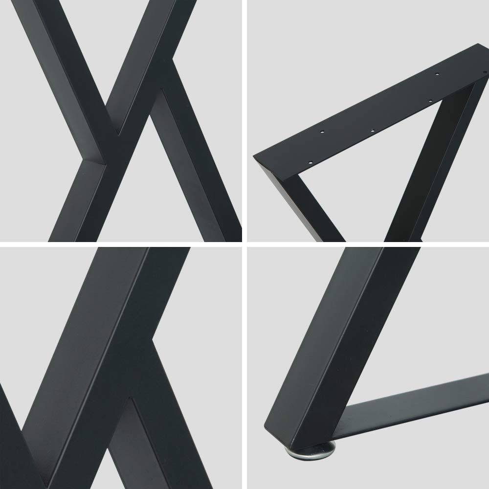 HEONITURE Desk Legs 28" Triangle Shape Table Legs Iron Bench Legs Dining Table Legs Industrial Dining Table, Rustic Decor Table Legs(28” Height 18” Wide, Set of 2)(B)