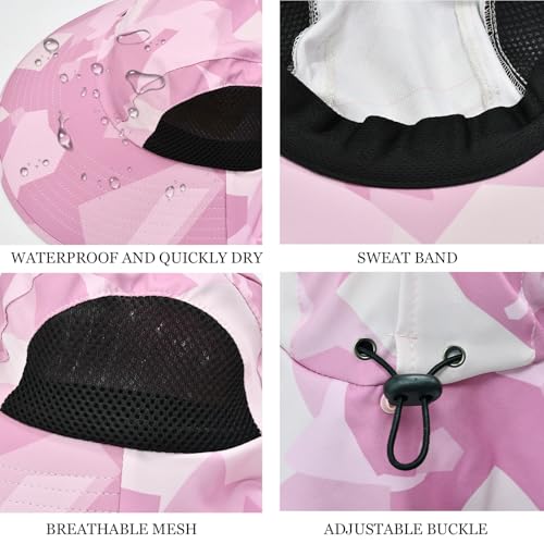 ZOORON Sun Hat for Men & Women with Neck Flap UPF 50+ UV Protection Fishing Hat, 6 3/4-6 7/8, 1pack-Camo Pink