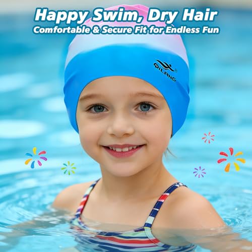 Kids Waterproof Silicone Swim Cap - Comfortable Swimming Hat - Color 02