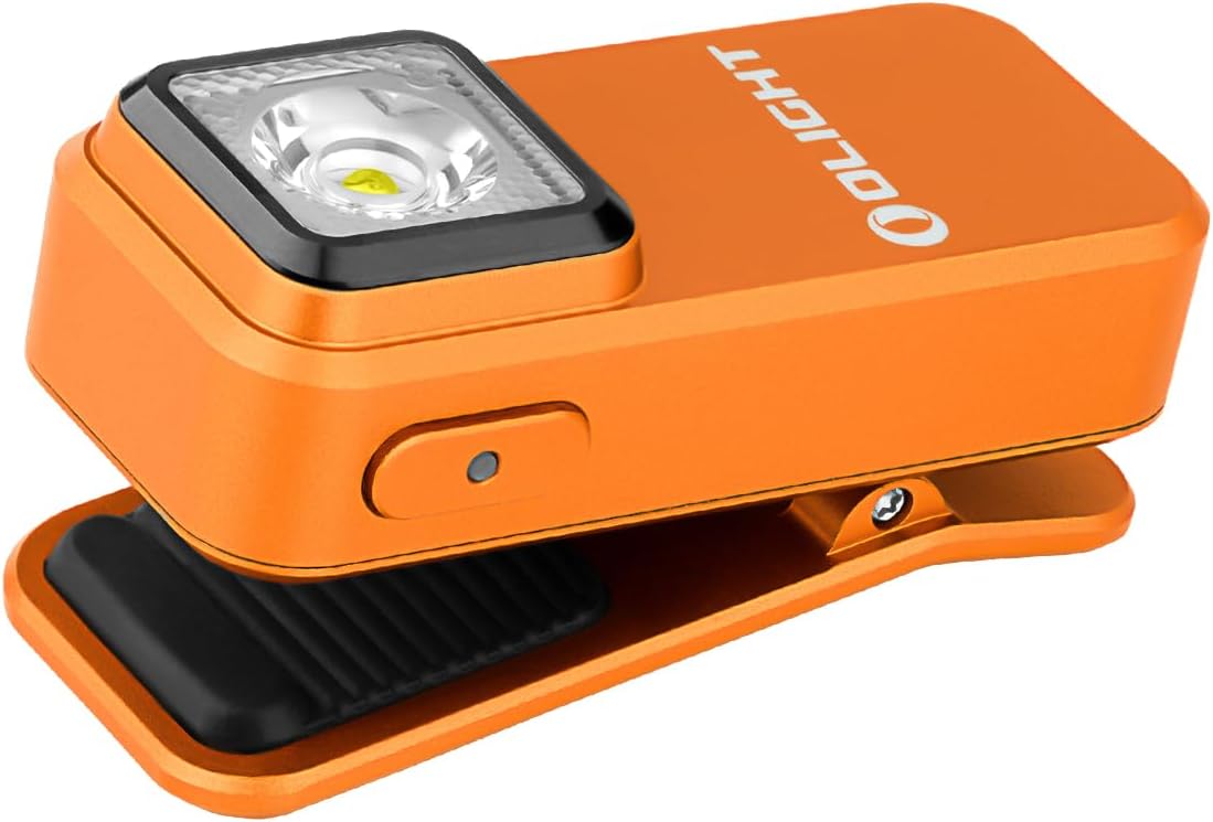 OLIGHT Oclip Rechargeable EDC Flashlight - 300 Lumens Compact Pocket Light | USB-C Charging, Magnetic Design (Orange)
