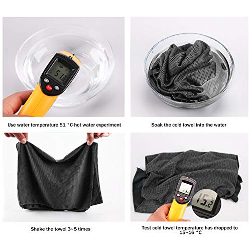 Cooling Towels - 6 Pack Breathable Ice Towels for Sports - Black