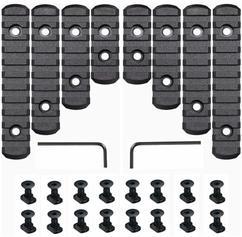 Picatinny Rail Set - 8 Pack, Multiple Slot Sizes for Accessories