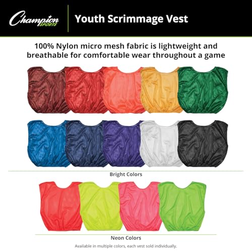 Mesh Practice Scrimmage Vests - Lightweight Training Gear, Pack of 12