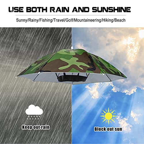 Kids & Adults 4 Pack Hands-Free Rainbow Head Umbrella Hats