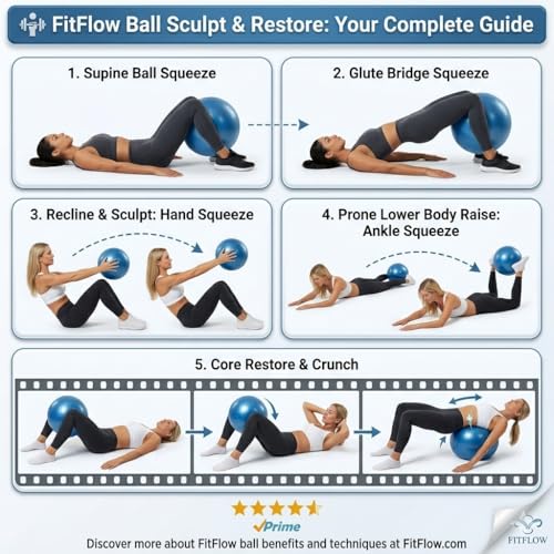 9-Inch Anti-Burst Pilates Ball - Mini Exercise & Yoga Ball for Core Workout