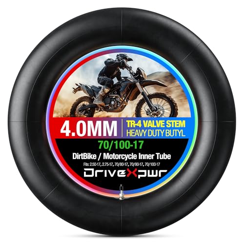 DriveXpwr 70/100-17 Motorcycle Inner Tube, 4mm Thick, Heavy Duty Replacement