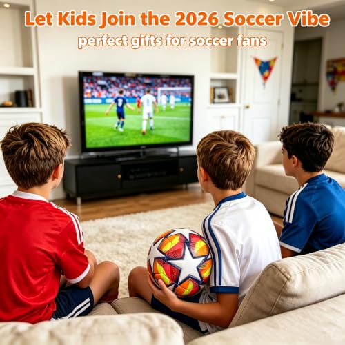 Champhox Size 4 Orange Soccer Ball for Kids & Teens - Durable & Soft