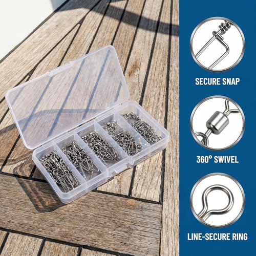Fishing Swivels Snap Swivels - 110PCS Stainless Steel Assortment