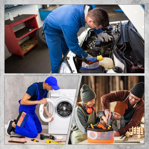 Paterr 16 Pcs Zipper Clear Tool Bag Bulk Small Tool Bag, Heavy Duty Clear Pouch, Multipurpose Waterproof Storage for Men Women Electrician, 4 Color(11.8 Inch)