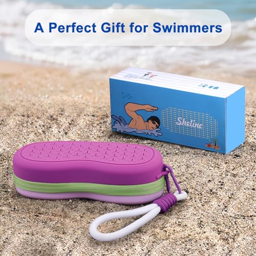 Swim Goggles Case with Carabiner & Strap - Purple